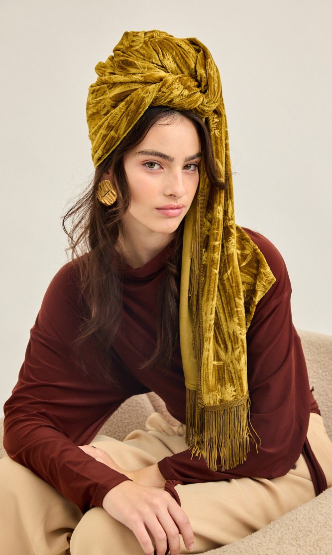 מטפחת צעיף LIBA ירוק ליים