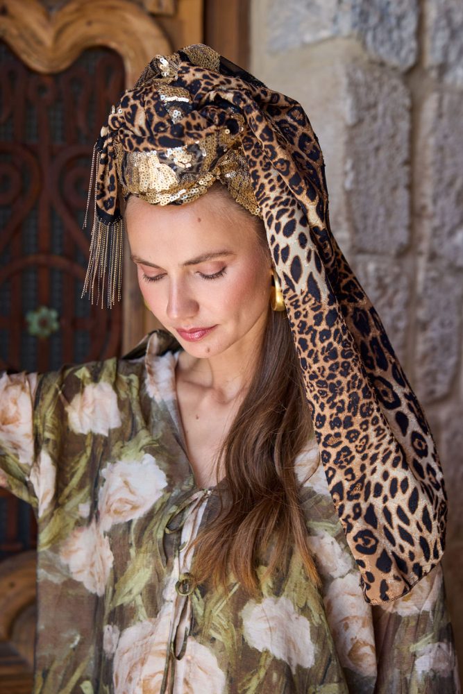 ⁦מטפחת צעיף GOLDEN CHARM מנומר⁩ – תמונה ⁦2⁩