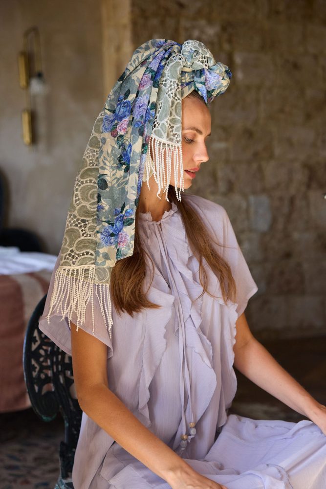⁦מטפחת צעיף PASTEL FLOWERS⁩ – תמונה ⁦4⁩