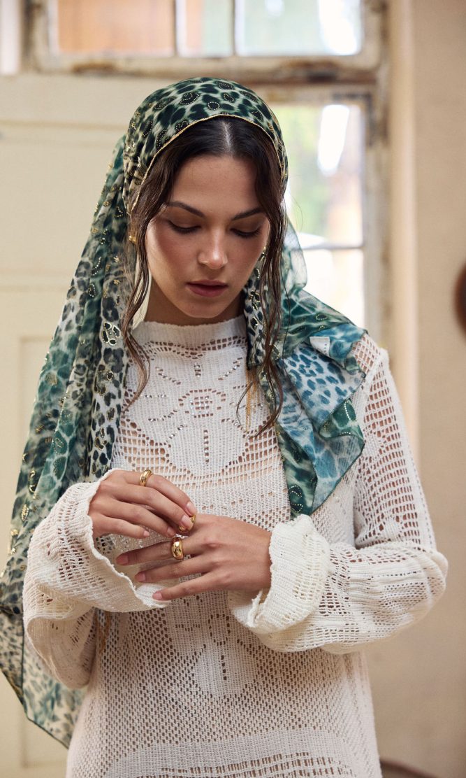 מטפחת צעיף LEONE GLOW | TURQUISE