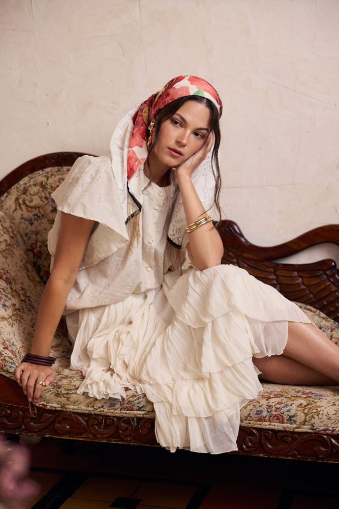 ⁦מטפחת FLORENTINA ריבוע ענק⁩ – תמונה ⁦5⁩