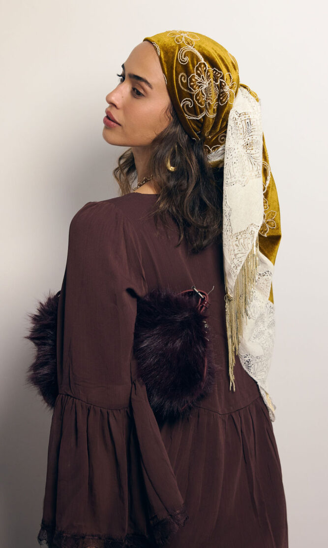 מטפחת GLORY VELVET משולש ענק