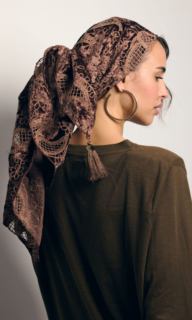 מטפחת ROSEL מוקה משולש