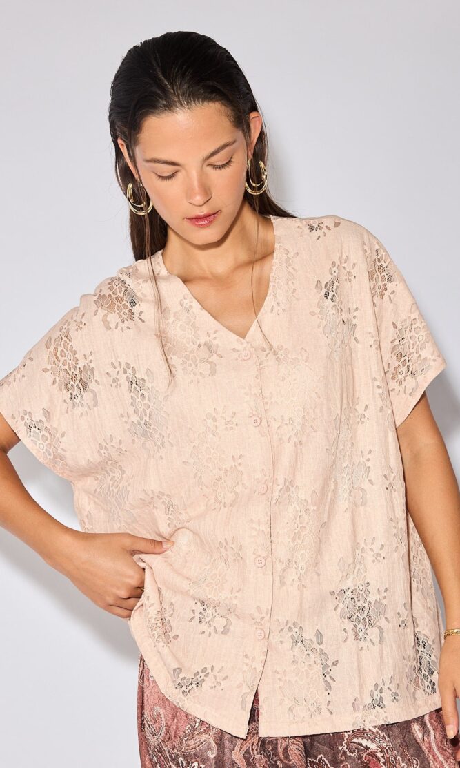 LACE shirt | pink