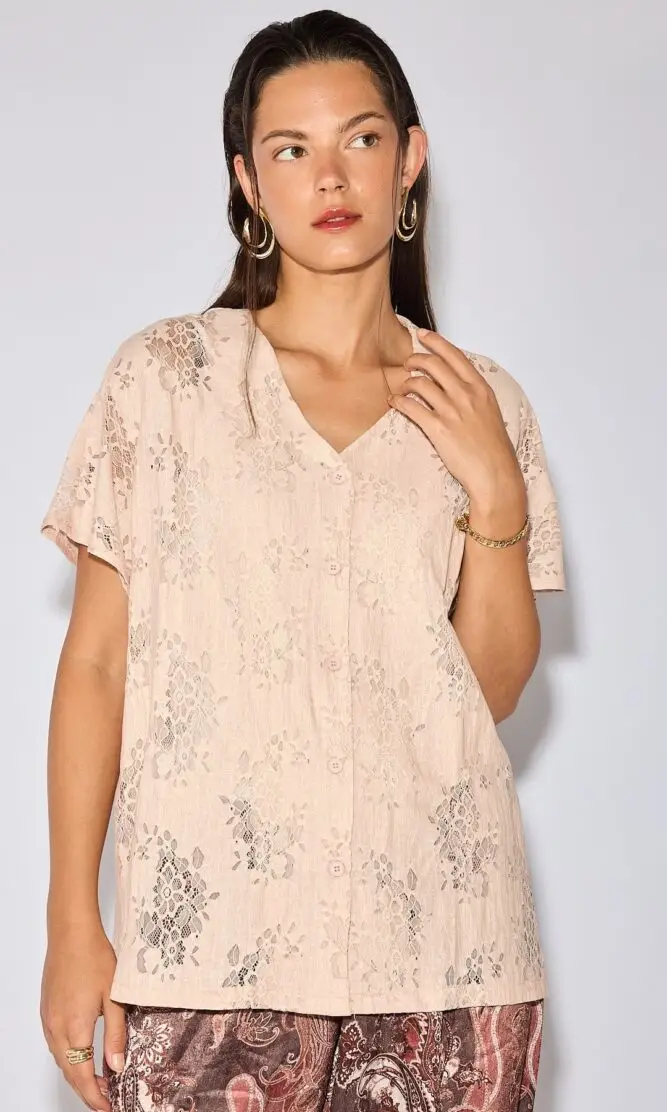 LACE shirt | pink