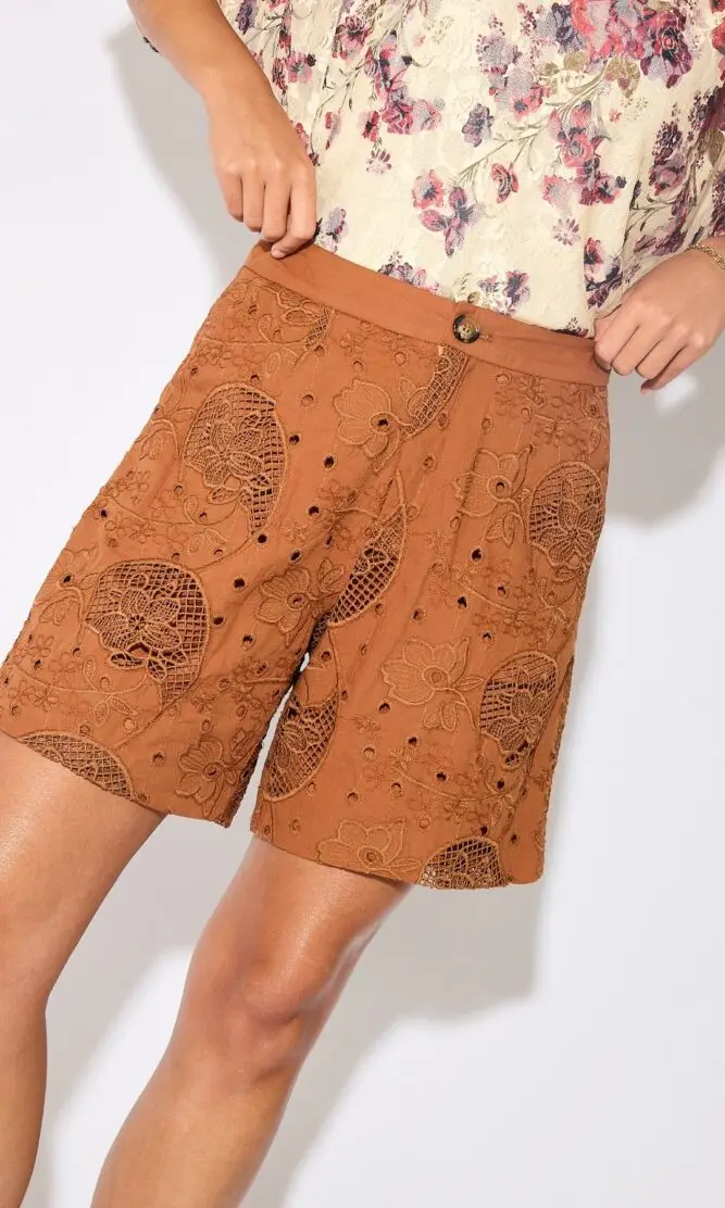 BRODERIE pants | brown