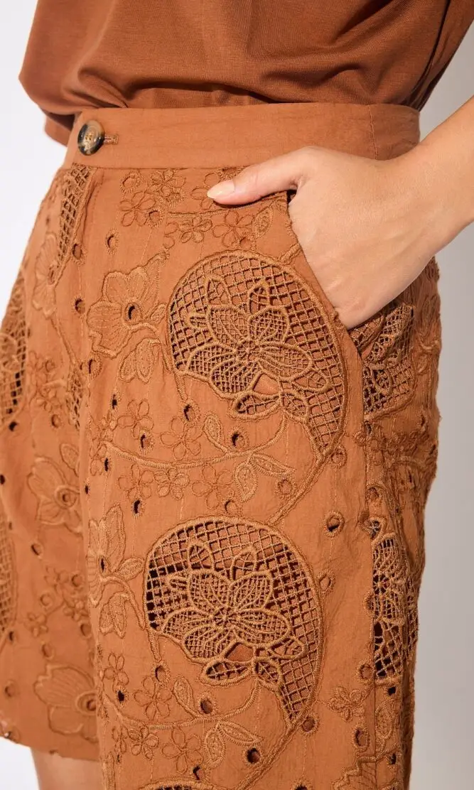 BRODERIE pants | brown